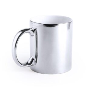 Imagen taza efecto metálico plateado
