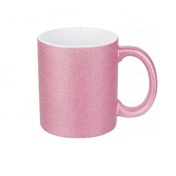 Imagen taza purpurina rosa