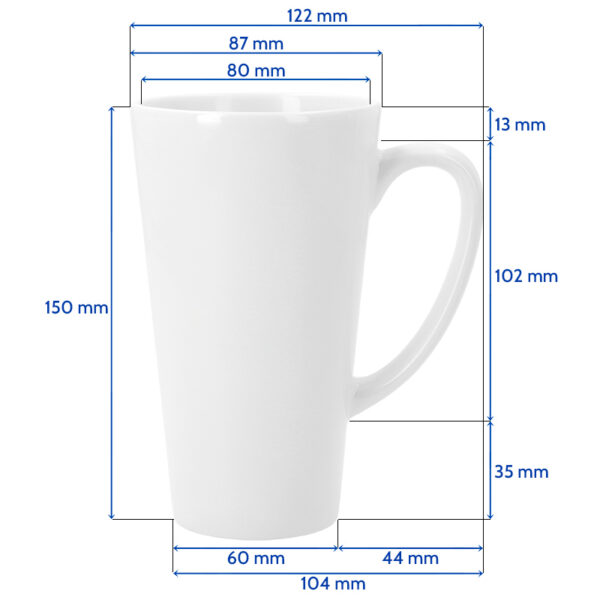 Taza blanca cónica 500 ml - Imagen 2