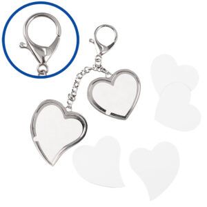 Llavero metálico dos corazones