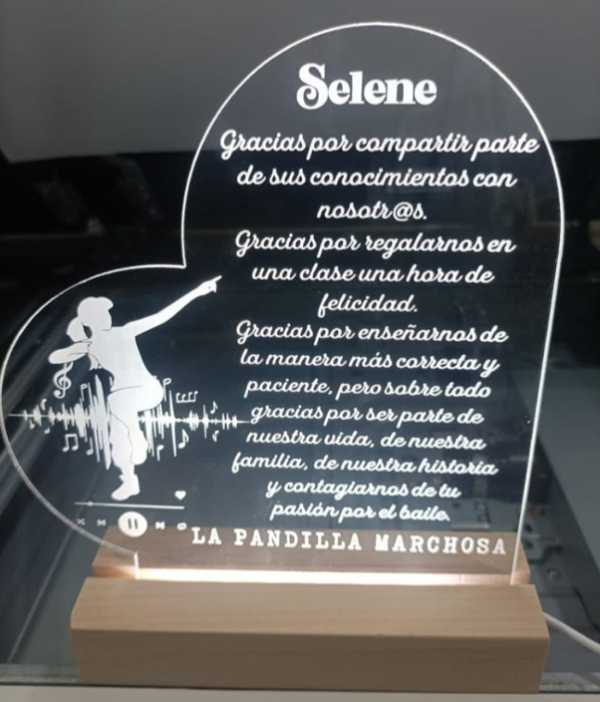 Lámpara metacrilato corazón