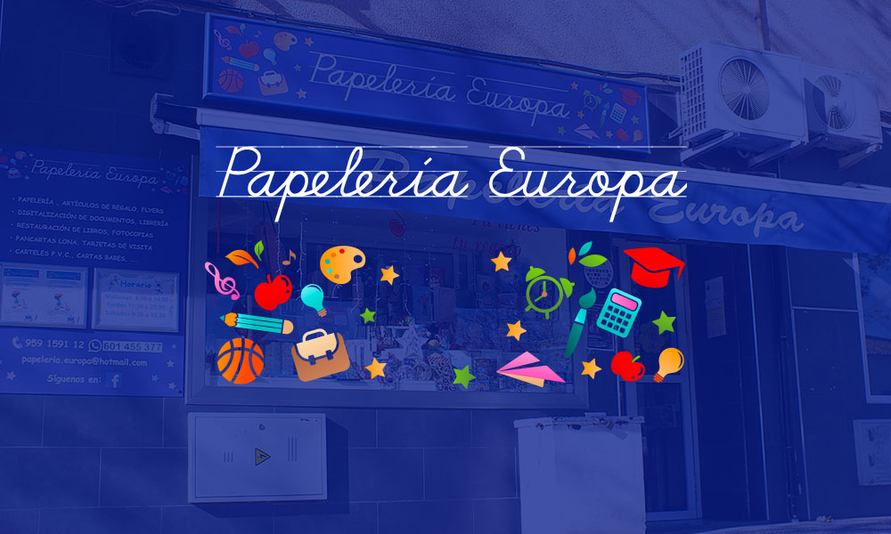 Papelería Europa, artículos de papelería, libros, regalos, etc. en Huelva