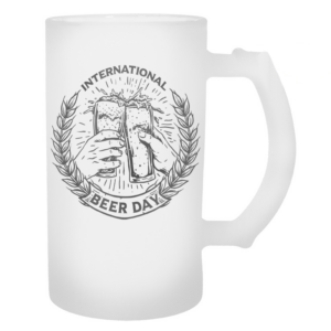 Jarra de cerveza de cristal esmerillado