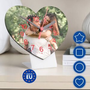 Relojes de sobremesa de madera personalizado Corazón